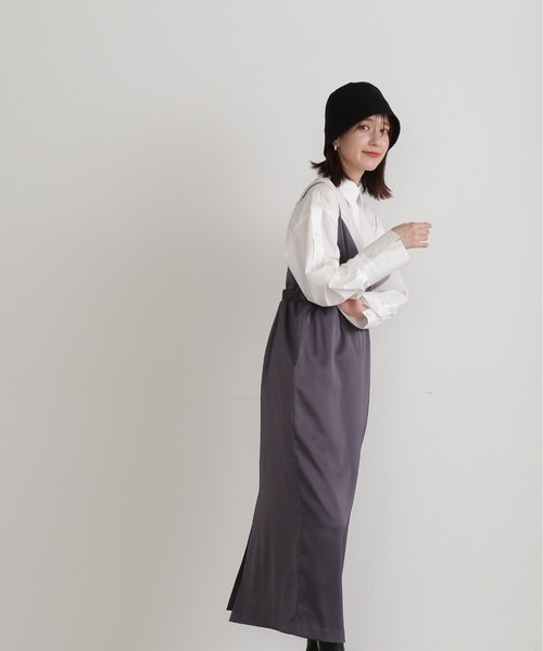 N.（N. Natural Beauty Basic）（エヌエヌナチュラルビューティーベーシック）の「◆サテンバルーンキャミワンピース（ワンピース・レディース・ピンク/ブルーグレー・MEDIUM）」の9枚目の写真