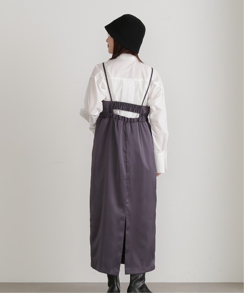 N.（N. Natural Beauty Basic）（エヌエヌナチュラルビューティーベーシック）の「◆サテンバルーンキャミワンピース（ワンピース・レディース・ピンク/ブルーグレー・MEDIUM）」の17枚目の写真