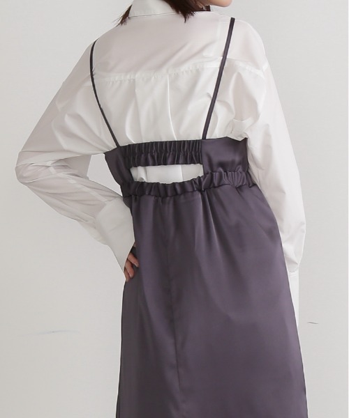 N.（N. Natural Beauty Basic）（エヌエヌナチュラルビューティーベーシック）の「◆サテンバルーンキャミワンピース（ワンピース・レディース・ピンク/ブルーグレー・MEDIUM）」の10枚目の写真