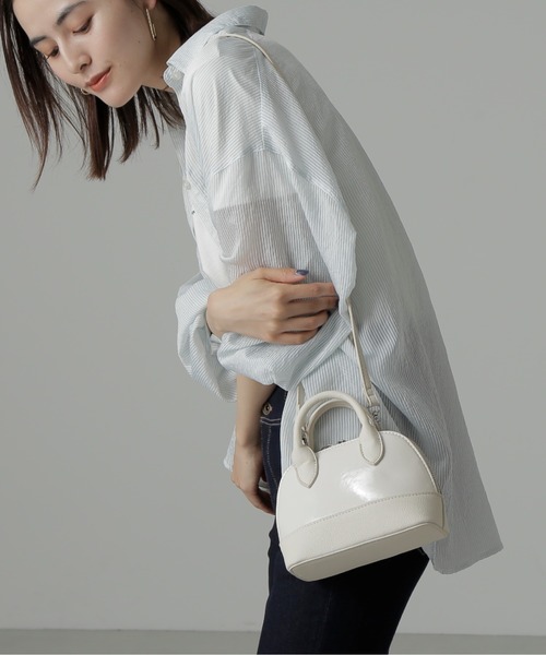 FREE'S MART(フリーズマート)の「切り替えカバーバッグ(ショルダーバッグ・レディース・ホワイト/ブラック/オレンジ・フリ-)」の1枚目の写真