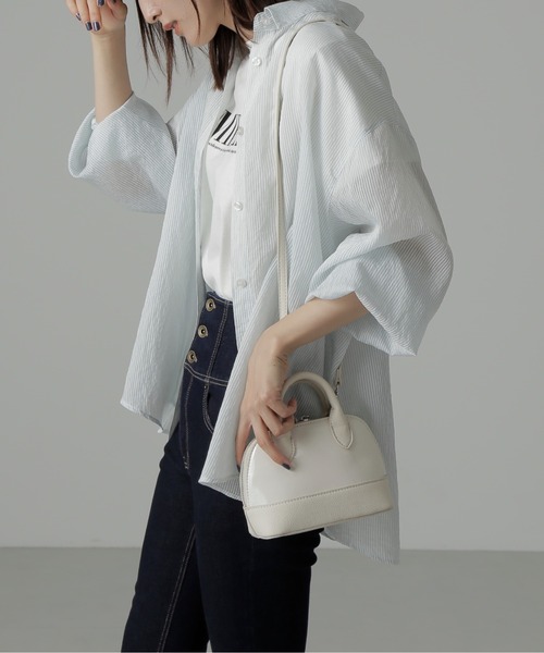 FREE'S MART(フリーズマート)の「切り替えカバーバッグ(ショルダーバッグ・レディース・ホワイト/ブラック/オレンジ・フリ-)」の13枚目の写真