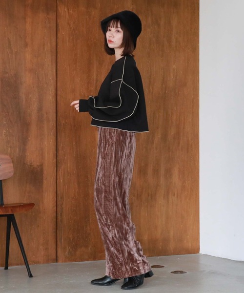 archives（アルシーヴ）の「ベロアイージーパンツ（その他パンツ・レディース・ブラウン/ブルー/ブラック・MEDIUM）」の12枚目の写真