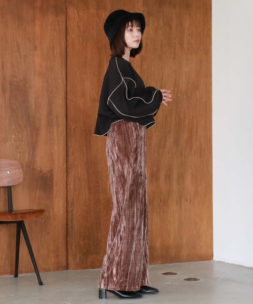 archives（アルシーヴ）の「ベロアイージーパンツ（その他パンツ・レディース・ブラウン/ブルー/ブラック・MEDIUM）」の10枚目の写真