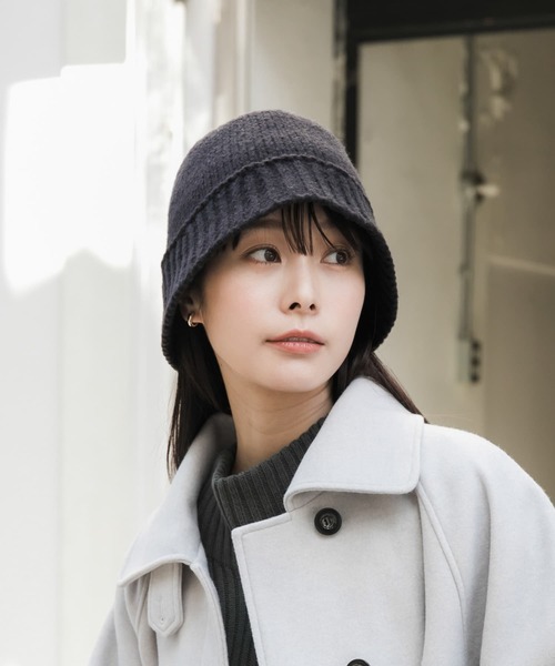 SMELLY（スメリー）の「ニットデザインハット（ハット・レディース・ブラック/アイボリー・-）」の5枚目の写真