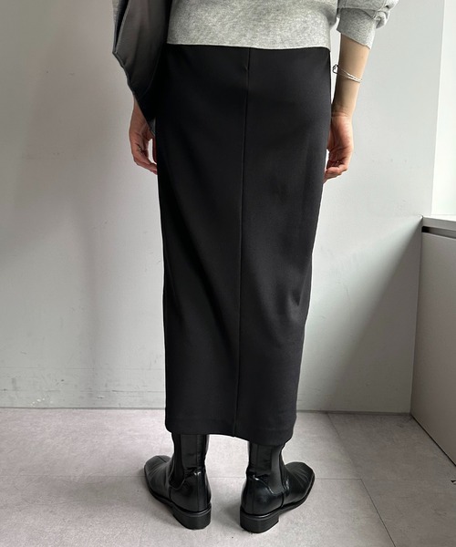 COLLAGE GALLARDAGALANTE（コラージュガリャルダガランテ）の「カットジョーゼットタイトスカート（スカート・レディース・パープル/ブラック/グレイッシュベージュ・0/1）」の12枚目の写真