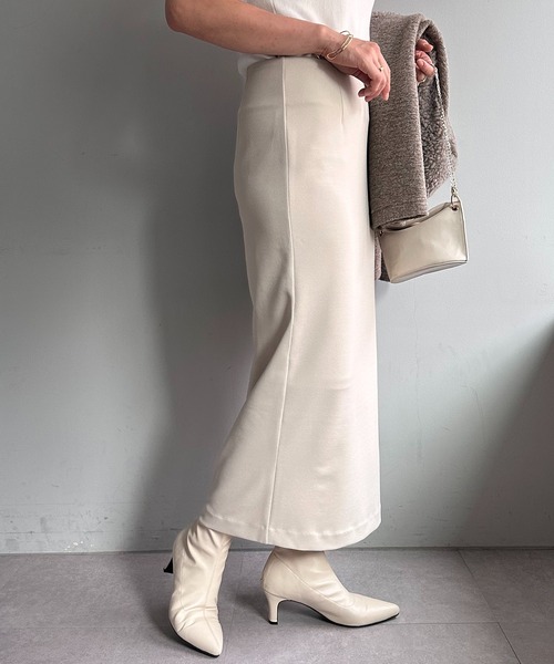 COLLAGE GALLARDAGALANTE（コラージュガリャルダガランテ）の「カットジョーゼットタイトスカート（スカート・レディース・パープル/ブラック/グレイッシュベージュ・0/1）」の8枚目の写真