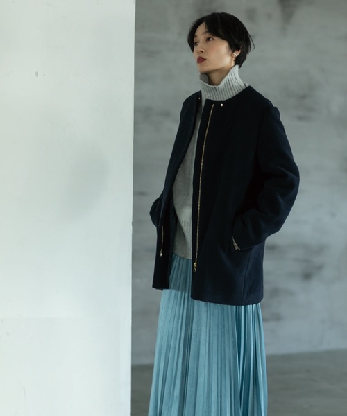 OPAQUE.CLIP（オペークドットクリップ）の「◆もちもちタートルスリットニット (ショート)【洗える】（ニット/セーター・レディース・レッド系1/ブルー系その他/ベージュ/ホワイト/グレー/ブラック/ブルー系その他4/ホワイト系その他3/ベージュ系2・02/03）」の18枚目の写真