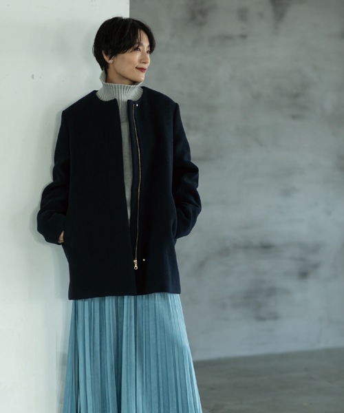 OPAQUE.CLIP（オペークドットクリップ）の「◆もちもちタートルスリットニット (ショート)【洗える】（ニット/セーター・レディース・レッド系1/ブルー系その他/ベージュ/ホワイト/グレー/ブラック/ブルー系その他4/ホワイト系その他3/ベージュ系2・02/03）」の20枚目の写真