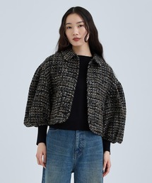 CLANE MIX TWEED PUFF SLEEVE JACKET