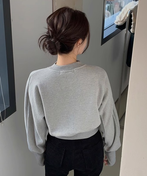 ROOPTOKYO（ループトウキョウ）の「▲Cropped Design Sweatshirts / クロップド デザインスウェット トレーナー（スウェット・レディース・ホワイト/グレー・FREE）」の11枚目の写真