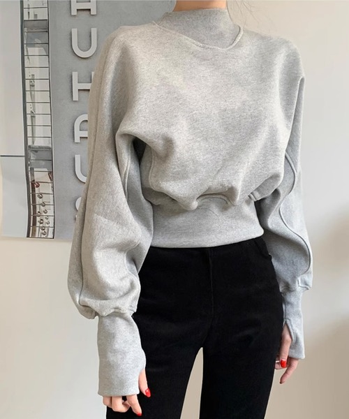 ROOPTOKYO（ループトウキョウ）の「▲Cropped Design Sweatshirts / クロップド デザインスウェット トレーナー（スウェット・レディース・ホワイト/グレー・FREE）」の10枚目の写真