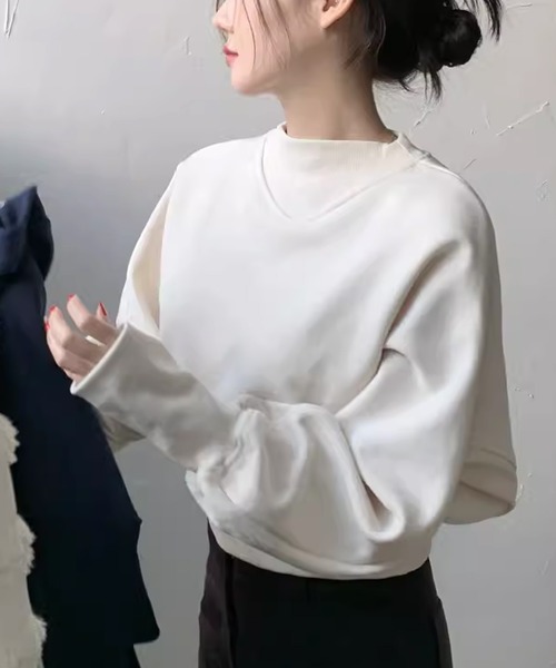 ROOPTOKYO（ループトウキョウ）の「▲Cropped Design Sweatshirts / クロップド デザインスウェット トレーナー（スウェット・レディース・ホワイト/グレー・FREE）」の6枚目の写真