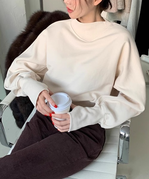 ROOPTOKYO（ループトウキョウ）の「▲Cropped Design Sweatshirts / クロップド デザインスウェット トレーナー（スウェット・レディース・ホワイト/グレー・FREE）」の8枚目の写真