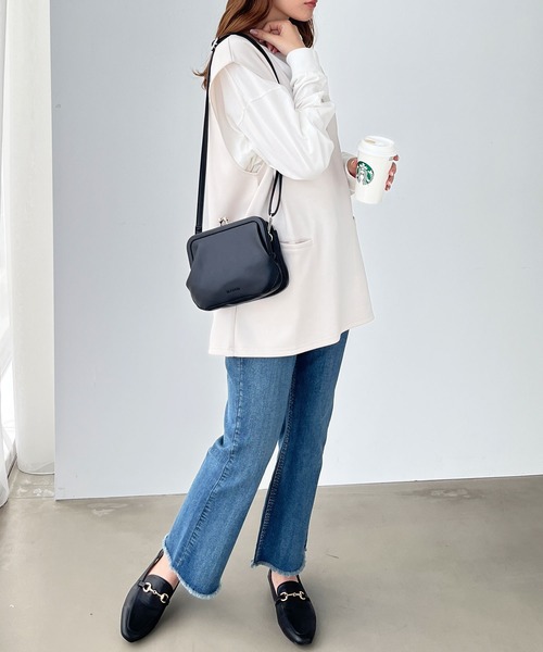 GeeRA（ジーラ）の「がま口ミニショルダー（ショルダーバッグ・レディース・アイボリー/ブラック/シルバー/ライトグリーン・FREE）」の6枚目の写真