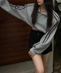 LYEON（リヨン）の「サイドラインハーフジップショートトップス（ジャージ）」