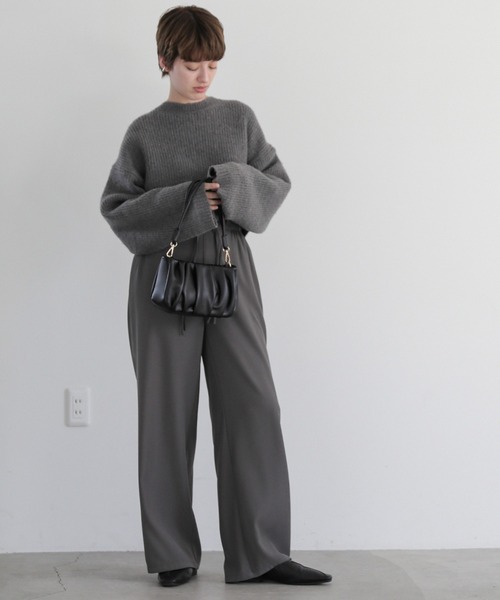 select MOCA(セレクトモカ)の「2WAYギャザーミニバッグ(ハンドバッグ・レディース・ライトベージュ/オリーブ/ブラック・FREE)」の6枚目の写真