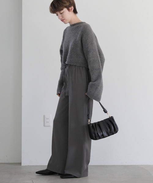 select MOCA(セレクトモカ)の「2WAYギャザーミニバッグ(ハンドバッグ・レディース・ライトベージュ/オリーブ/ブラック・FREE)」の21枚目の写真