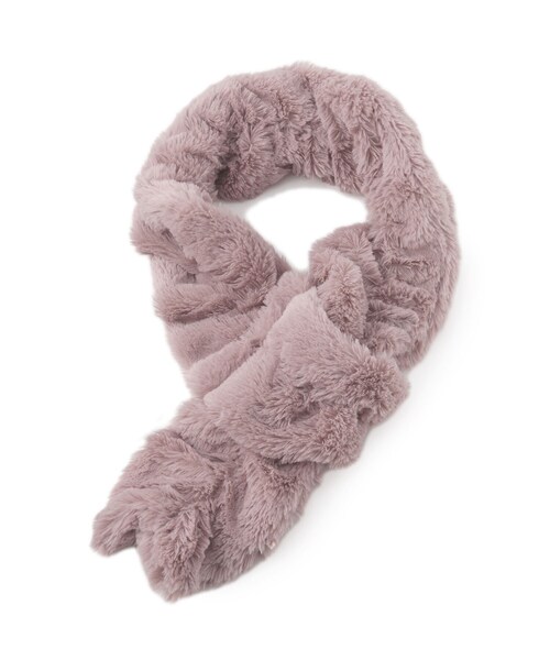 SHOO・LA・RUE（シューラルー）の「◆ウェーブフェイクファーマフラー（ストール/ショール・レディース・ピンク系/アイボリー/チャコールグレー/サックスブルー/ベージュ/ブラック・00）」の12枚目の写真