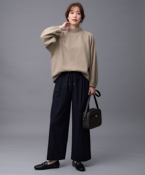 ANY(エニィ)の「【洗濯機可能/ストレッチ/ウエストゴム】ウールライク2タックストレートパンツ(その他パンツ・レディース・ネイビー系/グレー系・2/3)」の18枚目の写真
