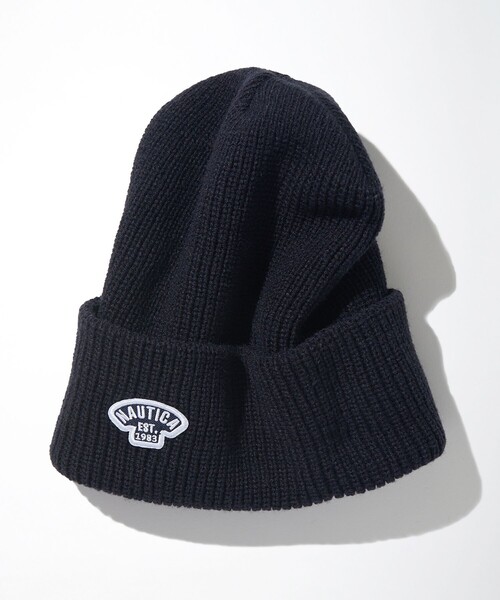 NAUTICA（ノーティカ）の「NAUTICA/ノーティカ Small Patch Logo Knit Beanie/スモールパッチ ロゴ ニットビーニー（ニットキャップ/ビーニー・メンズ・オフホワイト/ブルー/ブラック/オリーブ/ワインレッド/ネイビー・ﾌﾘ-）」の8枚目の写真