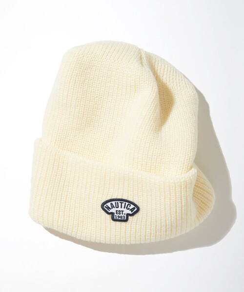 NAUTICA（ノーティカ）の「NAUTICA/ノーティカ Small Patch Logo Knit Beanie/スモールパッチ ロゴ ニットビーニー（ニットキャップ/ビーニー・メンズ・オフホワイト/ブルー/ブラック/オリーブ/ワインレッド/ネイビー・ﾌﾘ-）」の12枚目の写真