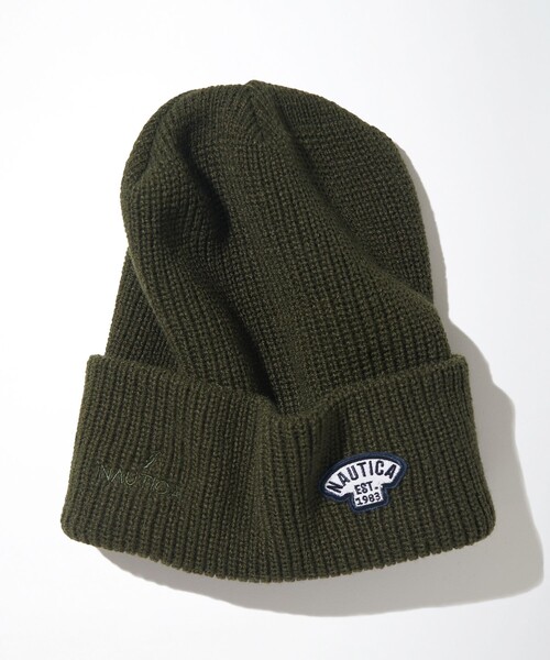 NAUTICA（ノーティカ）の「NAUTICA/ノーティカ Small Patch Logo Knit Beanie/スモールパッチ ロゴ ニットビーニー（ニットキャップ/ビーニー・メンズ・オフホワイト/ブルー/ブラック/オリーブ/ワインレッド/ネイビー・ﾌﾘ-）」の16枚目の写真