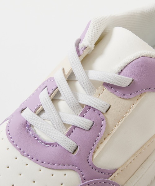 devirock（デビロック）の「撥水 とにかく軽い コートスニーカー（スニーカー・キッズ・ライラック/オフホワイト/ブラック・17.0cm/23.0cm/19.0cm/21.0cm/20.0cm/18.0cm/22.0cm/24.0cm）」の10枚目の写真
