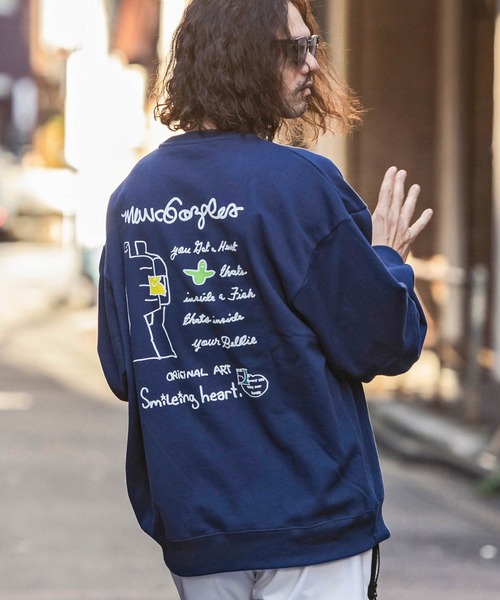 Mark Gonzales(マーク・ゴンザレス)の「【WEB・直営店限定】MARK GONZALES ARTWORK COLLECTION(マーク ゴンザレス)バックプリントクルーネックプルオーバー 2type 5colors(スウェット・メンズ・ブラック系2/ホワイト系2/ネイビー系1/グレー系2/ベージュ系2/グレー系1/ネイビー系2/ホワイト系1/ブラック系1/ベージュ系1・XL/M/L)」の10枚目の写真