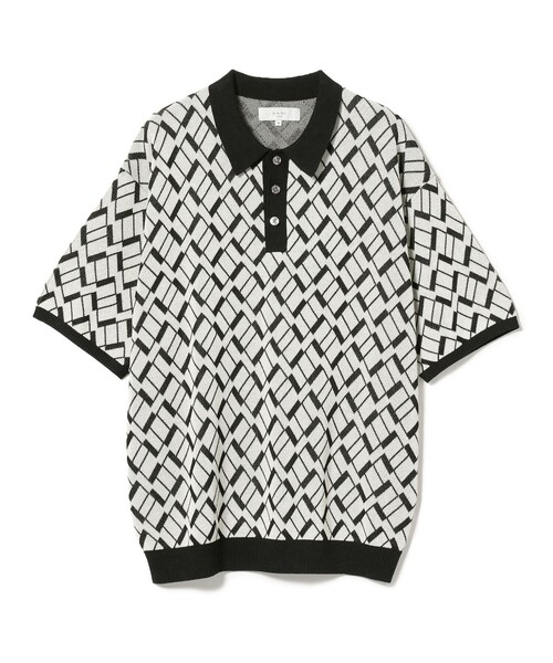 B:MING by BEAMS(ビーミングバイビームス)の「B:MING by BEAMS / 幾何学柄 ジャカード ニット ポロシャツ(ポロシャツ・メンズ・オレンジ/ホワイト系その他5・SMALL/X-LARGE/LARGE/MEDIUM)」の10枚目の写真