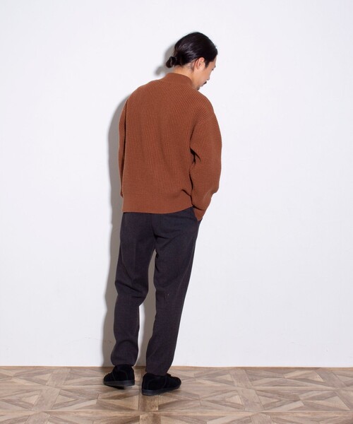 GLOSTER（グロスター）の「【ユニセックス】FR刺繍 ラムウール ワッフルZIPカーディガン（ニット/セーター・メンズ・ネイビー/グレー/キャメル・S/M/L）」の20枚目の写真