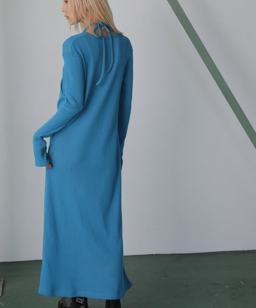 mici（ミチ）の「(mici)レイヤードリブニットワンピース（ワンピース・レディース・ブラック/ブルー・FREE）」の11枚目の写真