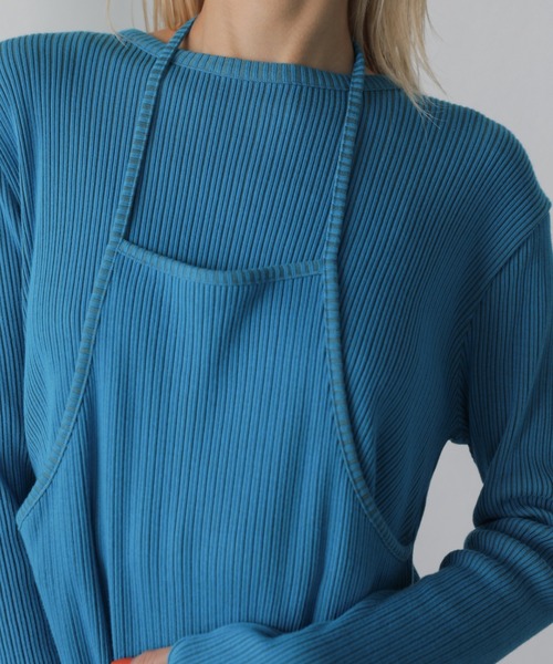 mici（ミチ）の「(mici)レイヤードリブニットワンピース（ワンピース・レディース・ブラック/ブルー・FREE）」の12枚目の写真