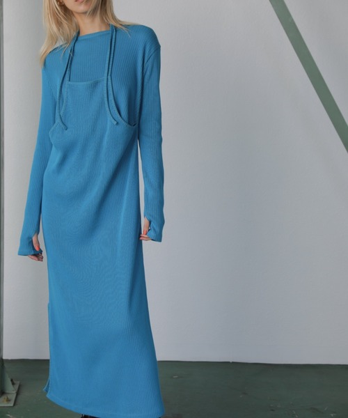 mici（ミチ）の「(mici)レイヤードリブニットワンピース（ワンピース・レディース・ブラック/ブルー・FREE）」の22枚目の写真