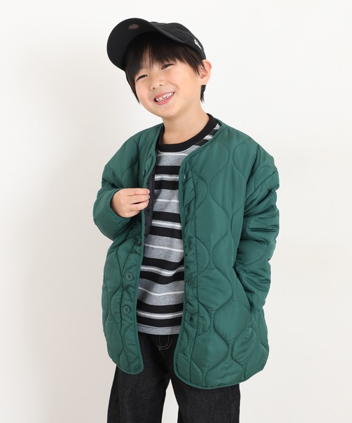 セール】ミリタリー ノーカラーキルティングジャケット KIDS（その他 