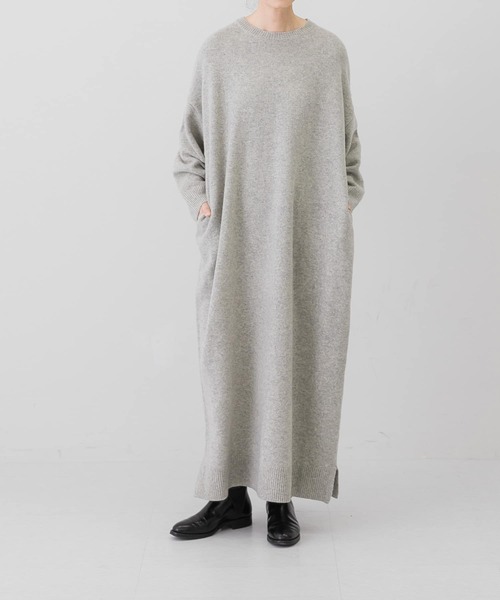 最終お値下げ｜kagure かぐれ｜クルーネックニットワンピース 0 かぐれ（カグレ）の「『低身長向けも展開』クルーネックニット