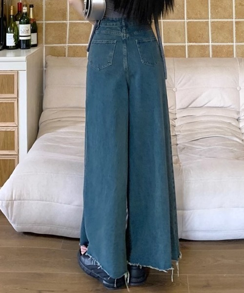 GEMEDA(ジェメダ)の「ハイウエストワイドフルレングスデニムパンツ(デニムパンツ・レディース・ネイビー/ライトブルー・S/M/L)」の20枚目の写真