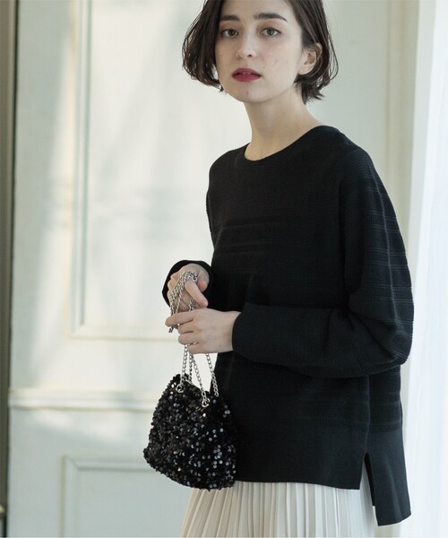 OPAQUE.CLIP(オペークドットクリップ)の「◆6color/ボートネックニット【UV/洗濯機洗い可】(ニット/セーター・レディース・ホワイト/ライトイエロー系/グレー/ホワイト系3/ブラック/ライトブルー・34/36/38/40/42)」の16枚目の写真