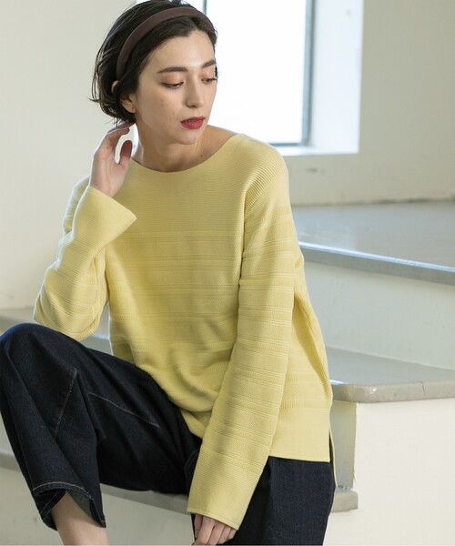 OPAQUE.CLIP(オペークドットクリップ)の「◆6color/ボートネックニット【UV/洗濯機洗い可】(ニット/セーター・レディース・ホワイト/ライトイエロー系/グレー/ホワイト系3/ブラック/ライトブルー・34/36/38/40/42)」の20枚目の写真