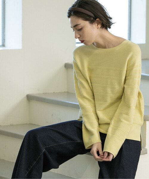 OPAQUE.CLIP(オペークドットクリップ)の「◆6color/ボートネックニット【UV/洗濯機洗い可】(ニット/セーター・レディース・ホワイト/ライトイエロー系/グレー/ホワイト系3/ブラック/ライトブルー・34/36/38/40/42)」の21枚目の写真