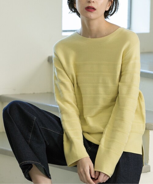 OPAQUE.CLIP(オペークドットクリップ)の「◆6color/ボートネックニット【UV/洗濯機洗い可】(ニット/セーター・レディース・ホワイト/ライトイエロー系/グレー/ホワイト系3/ブラック/ライトブルー・34/36/38/40/42)」の22枚目の写真