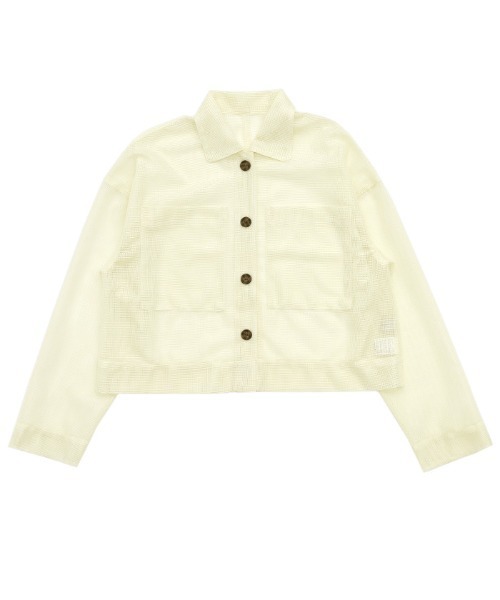 select MOCA(セレクトモカ)の「メッシュラメショートシャツ(シャツ/ブラウス・レディース・アイボリー/ネイビー/ライトグリーン・FREE)」の15枚目の写真