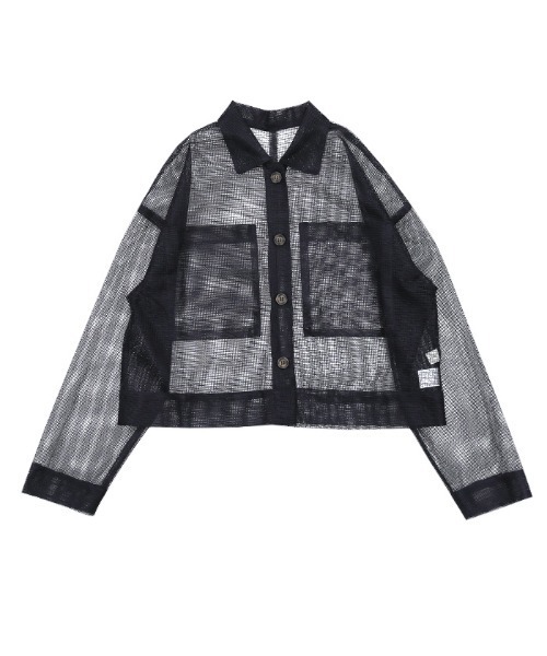 select MOCA(セレクトモカ)の「メッシュラメショートシャツ(シャツ/ブラウス・レディース・アイボリー/ネイビー/ライトグリーン・FREE)」の16枚目の写真