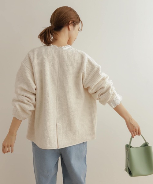 URBAN RESEARCH DOORS（アーバンリサーチドアーズ）の「キルトノーカラージャケット（ノーカラージャケット・レディース・アイボリー/グレー系その他・MEDIUM）」の17枚目の写真