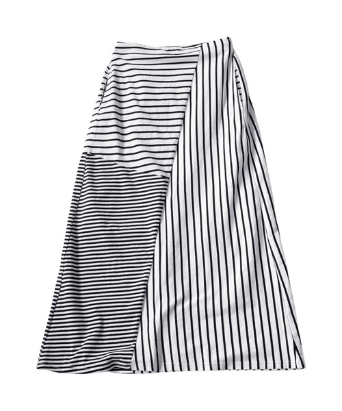 archivio - 36 ARCHIVIO ホワイト×ブラック　カラーボーダースカート ボックスプリーツスカート｜WOMEN｜250ISB31-294B｜AZUL BY