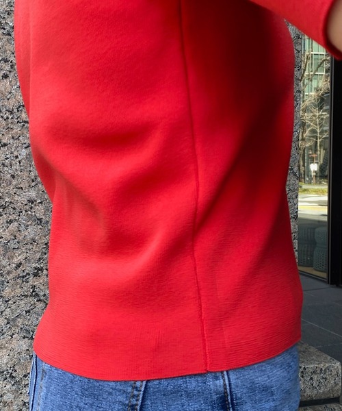 DouDou(ドゥドゥ)の「5分袖ニットTEE(Tシャツ/カットソー・レディース・ホワイト/ブラック/オフホワイト/レッド・FREE)」の11枚目の写真