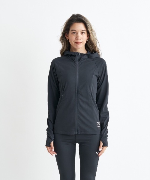 ROXY（ロキシー）の「SPIRITED ZIP HOODIE/ロキシー速乾UVカット付き３Dシルエットジップアップフーディ（パーカー・レディース・ミント/ホワイト/ブラック・LARGE/SMALL/MEDIUM）」の6枚目の写真