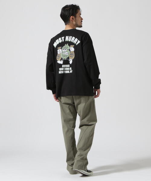 AVIREX（アヴィレックス）の「《直営店限定》DOLLARS DESIGN LONG SLLEVE T-SHIT / ダラーズ デザイン 長袖 Tシャツ / AVIREX / アヴィレックス（Tシャツ/カットソー・メンズ・ホワイト/ブラック・M/L/2XL/XL）」の6枚目の写真
