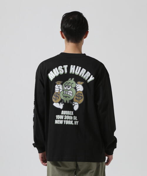 AVIREX（アヴィレックス）の「《直営店限定》DOLLARS DESIGN LONG SLLEVE T-SHIT / ダラーズ デザイン 長袖 Tシャツ / AVIREX / アヴィレックス（Tシャツ/カットソー・メンズ・ホワイト/ブラック・M/L/2XL/XL）」の7枚目の写真