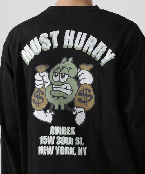 AVIREX（アヴィレックス）の「《直営店限定》DOLLARS DESIGN LONG SLLEVE T-SHIT / ダラーズ デザイン 長袖 Tシャツ / AVIREX / アヴィレックス（Tシャツ/カットソー・メンズ・ホワイト/ブラック・M/L/2XL/XL）」の11枚目の写真