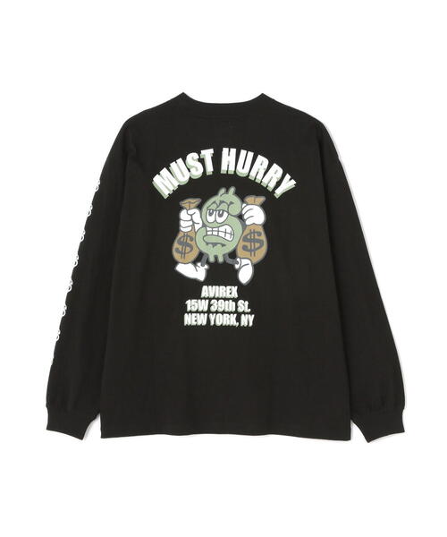 AVIREX（アヴィレックス）の「《直営店限定》DOLLARS DESIGN LONG SLLEVE T-SHIT / ダラーズ デザイン 長袖 Tシャツ / AVIREX / アヴィレックス（Tシャツ/カットソー・メンズ・ホワイト/ブラック・M/L/2XL/XL）」の12枚目の写真